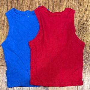 Hollister set of 2 - Red and Blue Tank Tops